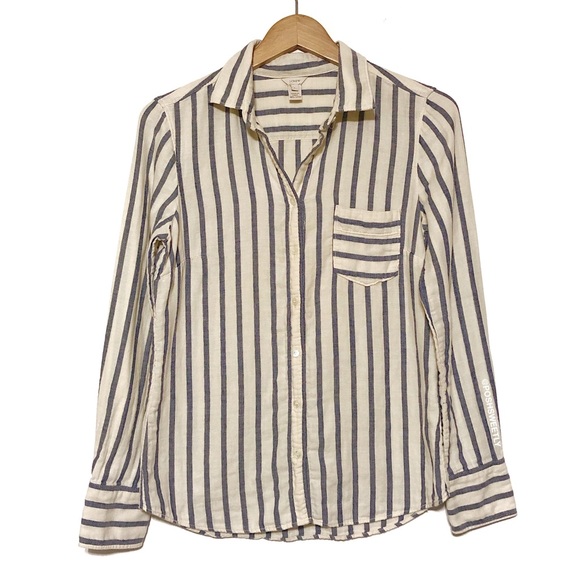 J. Crew Tops - J Crew Striped Cotton Button Down Shirt